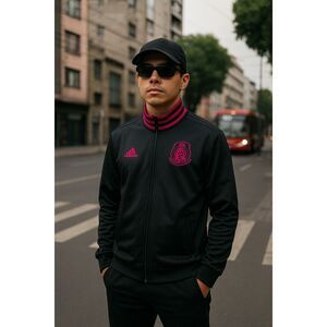 Adidas Mexico National Team Track Jacket Black Pink Men's S - 2020 FH7838
